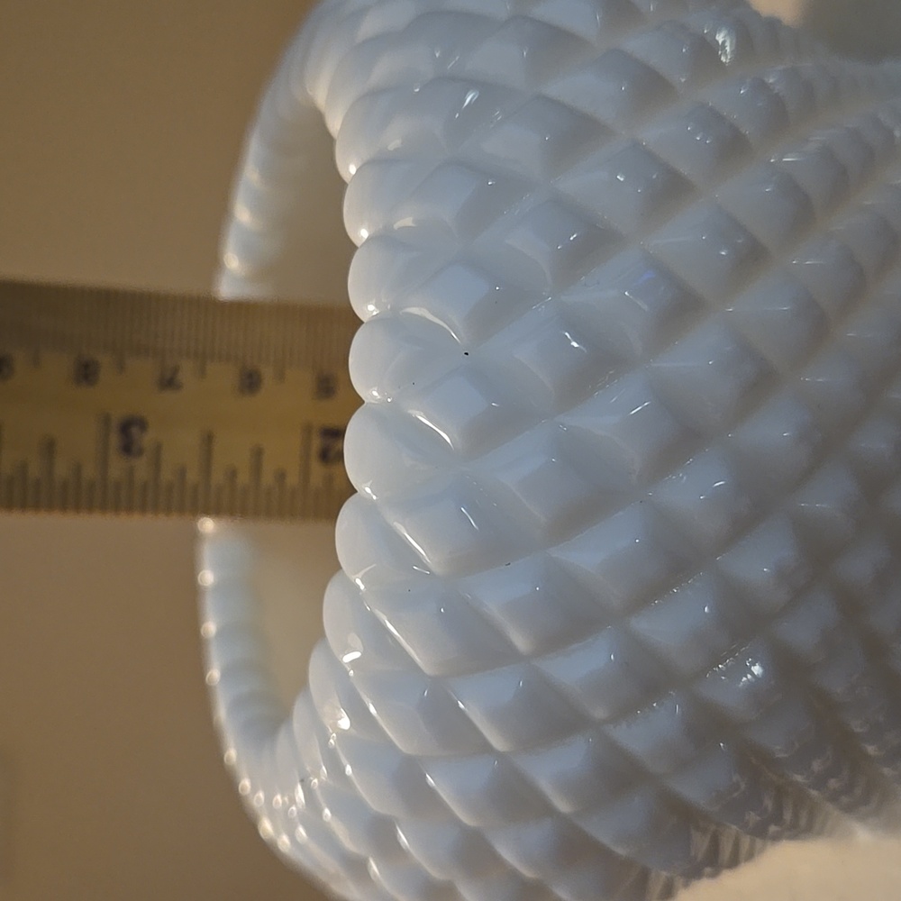 Vintage Westmoreland English Hobnail Milk Glass Rose Bowl Planter Candy Dish - Picture 3 of 6